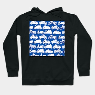 Motorcycle Collection Blue Background Hoodie